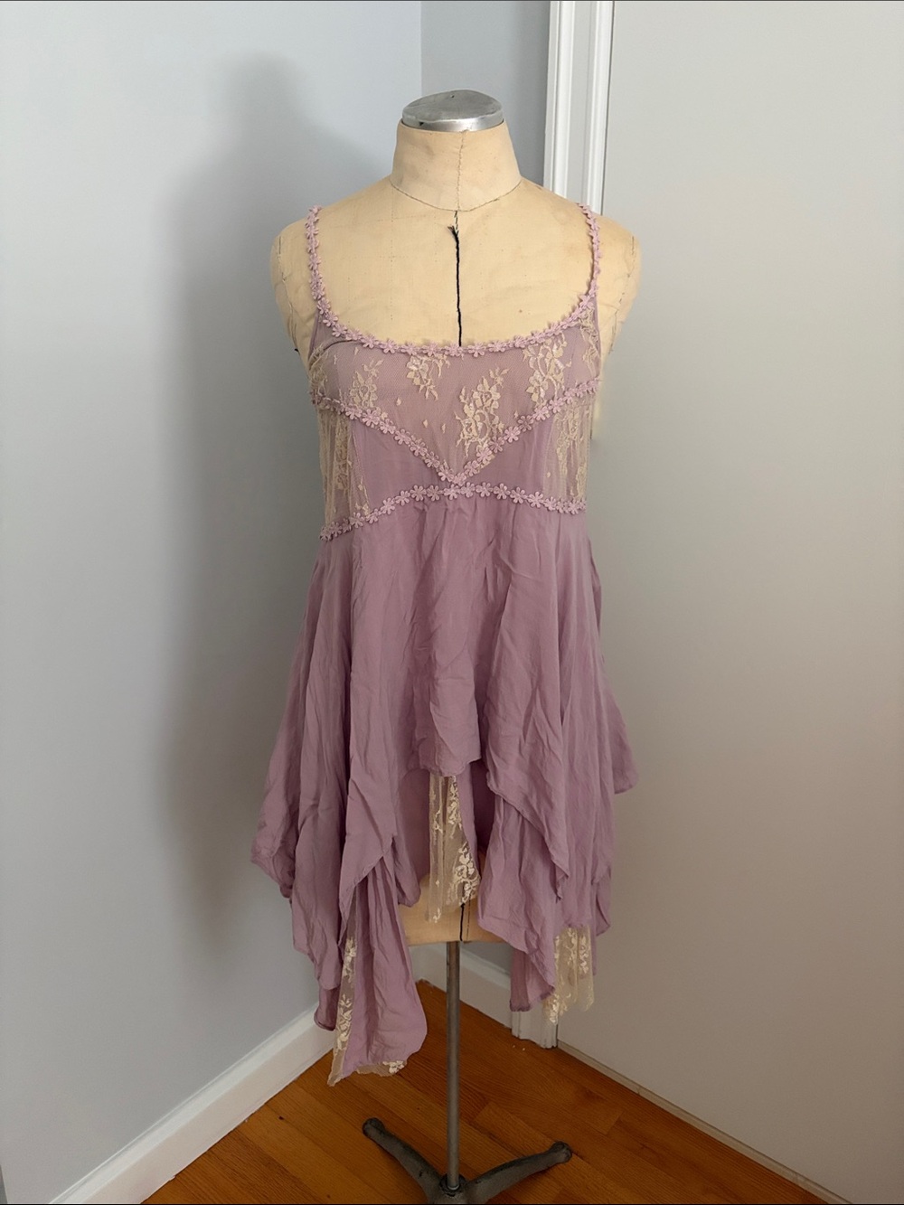 Free People Intimates Purple and Lace Dress Size Small